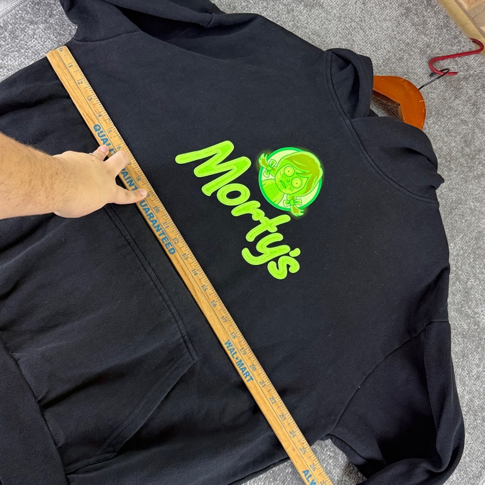 RARE Rick & Mortys Uber Eats Wendys Hoodie Black Collab Mens XL Collectible - Picture 5 of 9